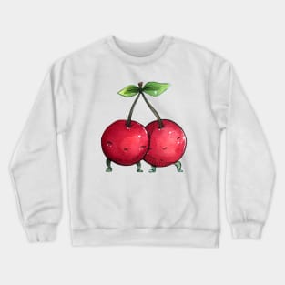 Cherries Kawaii Real Watercolour Design Crewneck Sweatshirt